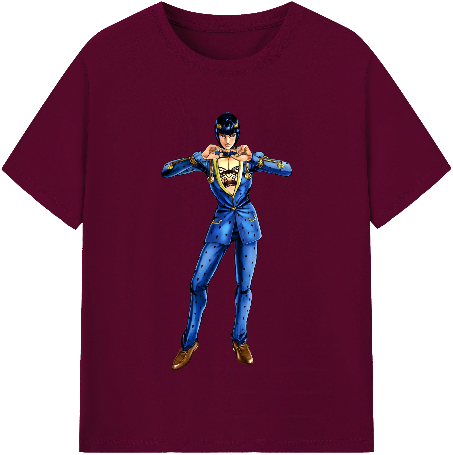 （画像用） ジョジョの奇妙な冒険 ブローノ?ブチャラティ JoJo's Bizarre Adventure Bruno Bucciarati レディースカジュアルプリントTシャツ（綿100％）